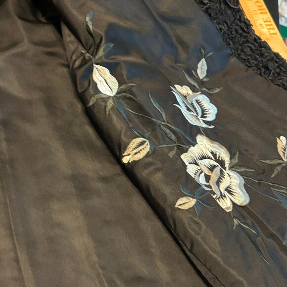 Vintage Renfrew Furs Persian Lamb Coat Black Curly Fur Mink Collar Calgary - Picture 10 of 11